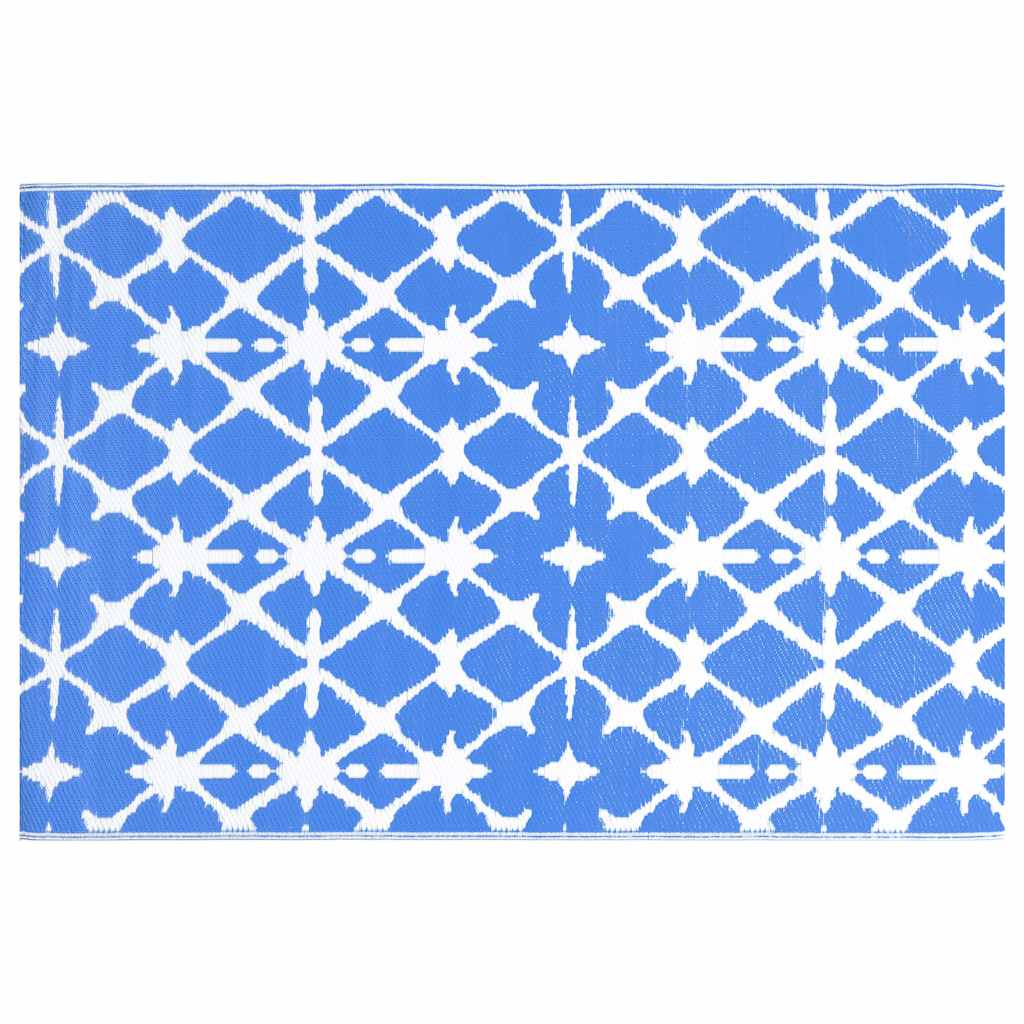 Vidaxl buitenkleed arakil 80x150 cm pp blauw en wit