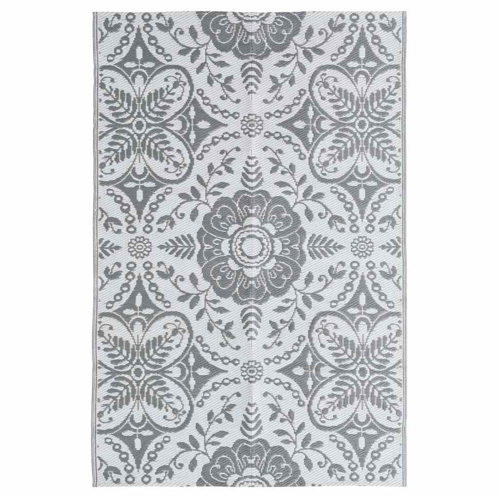 Vidaxl buitenkleed arakil 120x180 cm pp lichtgrijs