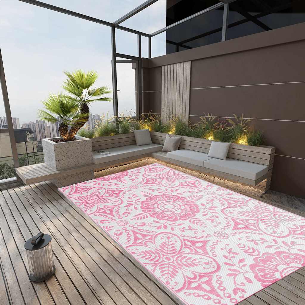 Vidaxl buitenkleed arakil 190x290 cm pp roze