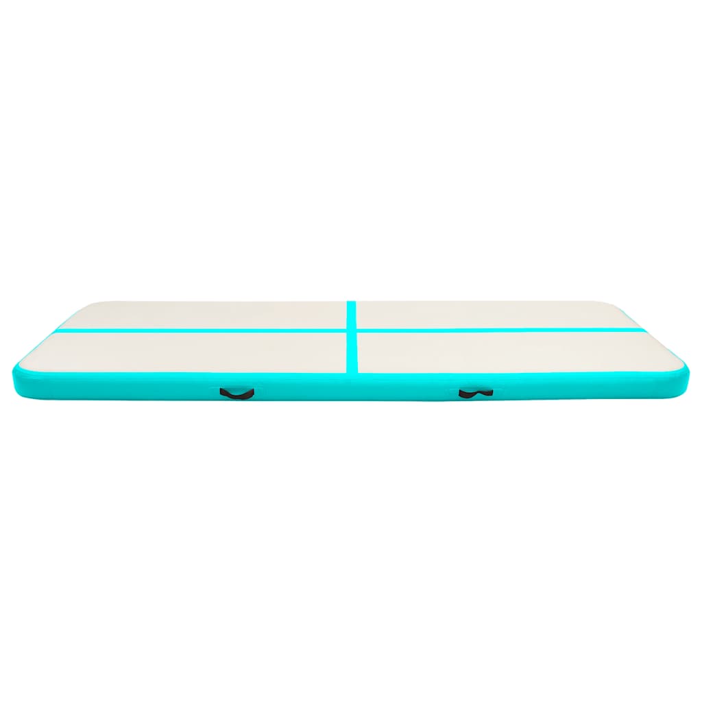 Vidaxl gymnastiekmat met pomp opblaasbaar 300x100x20 cm pvc groen