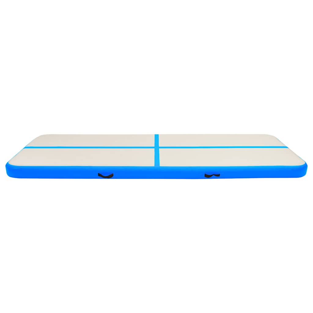 Vidaxl gymnastiekmat met pomp opblaasbaar 500x100x20 cm pvc blauw