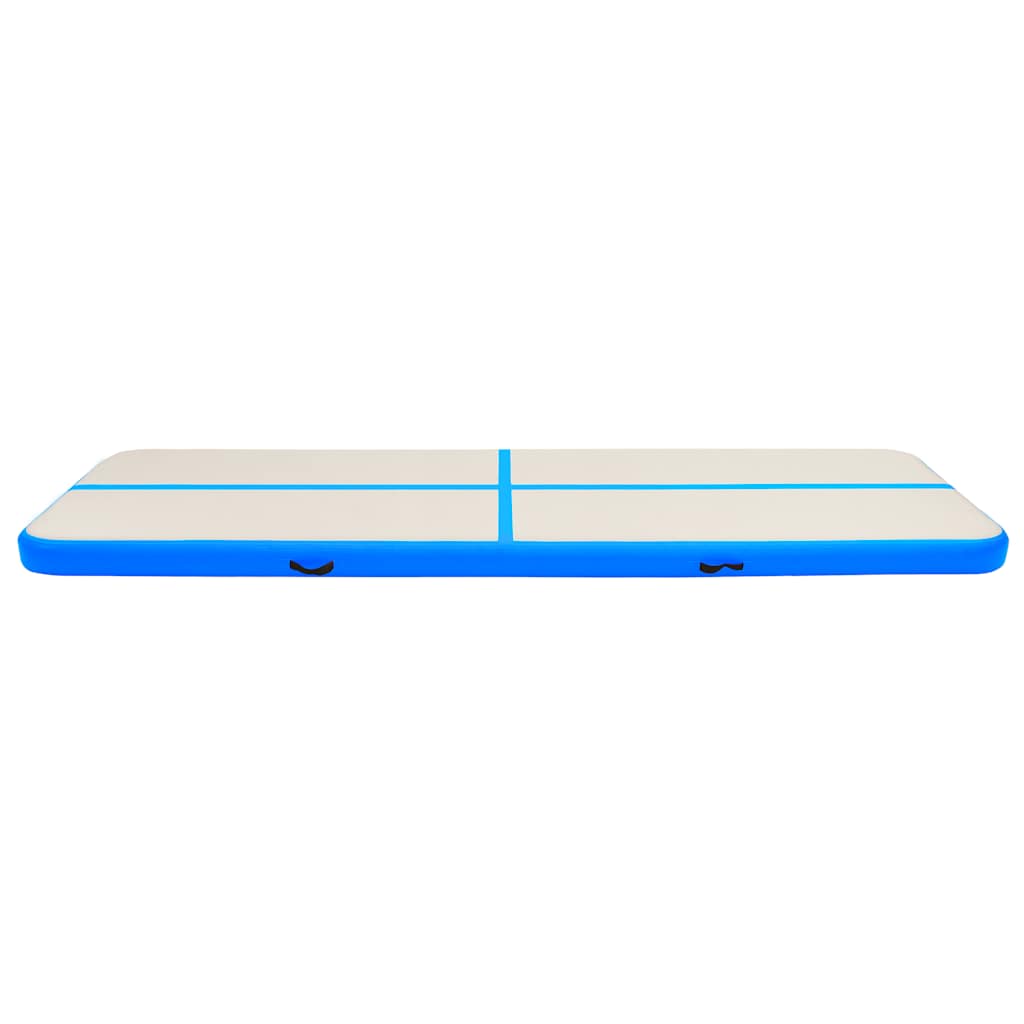 Vidaxl gymnastiekmat met pomp opblaasbaar 800x100x20 cm pvc blauw
