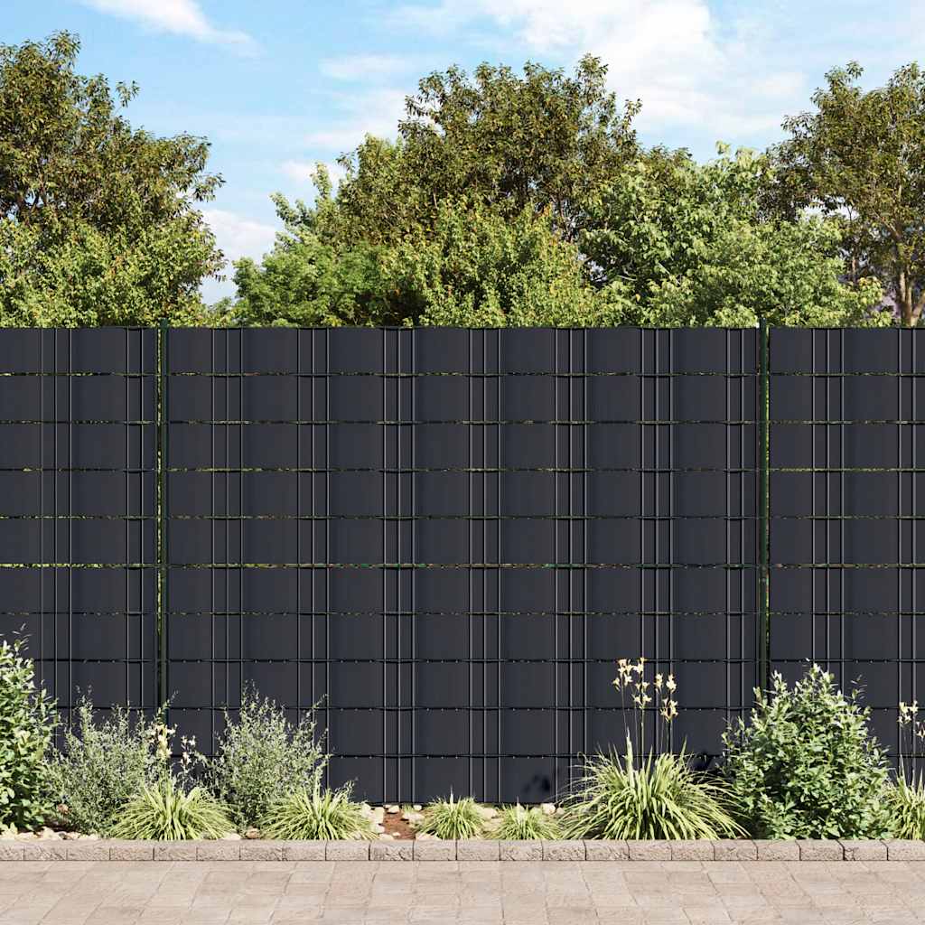 Vidaxl tuinschermen 4 st 35x0,19m pvc mat donkergrijs