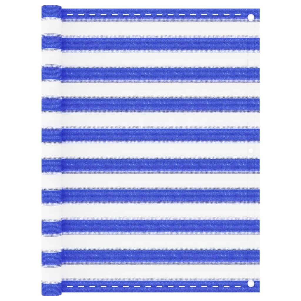 Vidaxl balkonscherm 120x600 cm hdpe blauw en wit