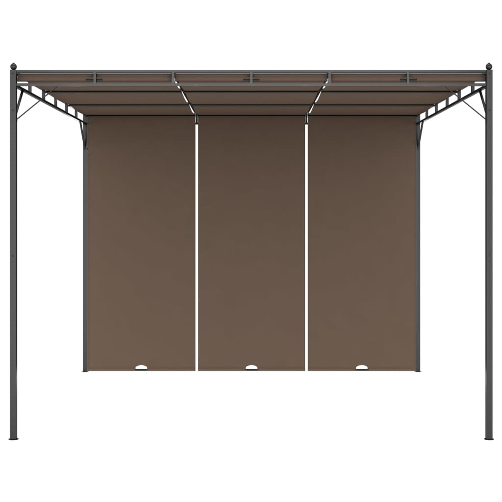 VidaXL Tuinprieel met zijgordijn 3x3x2,25m taupe