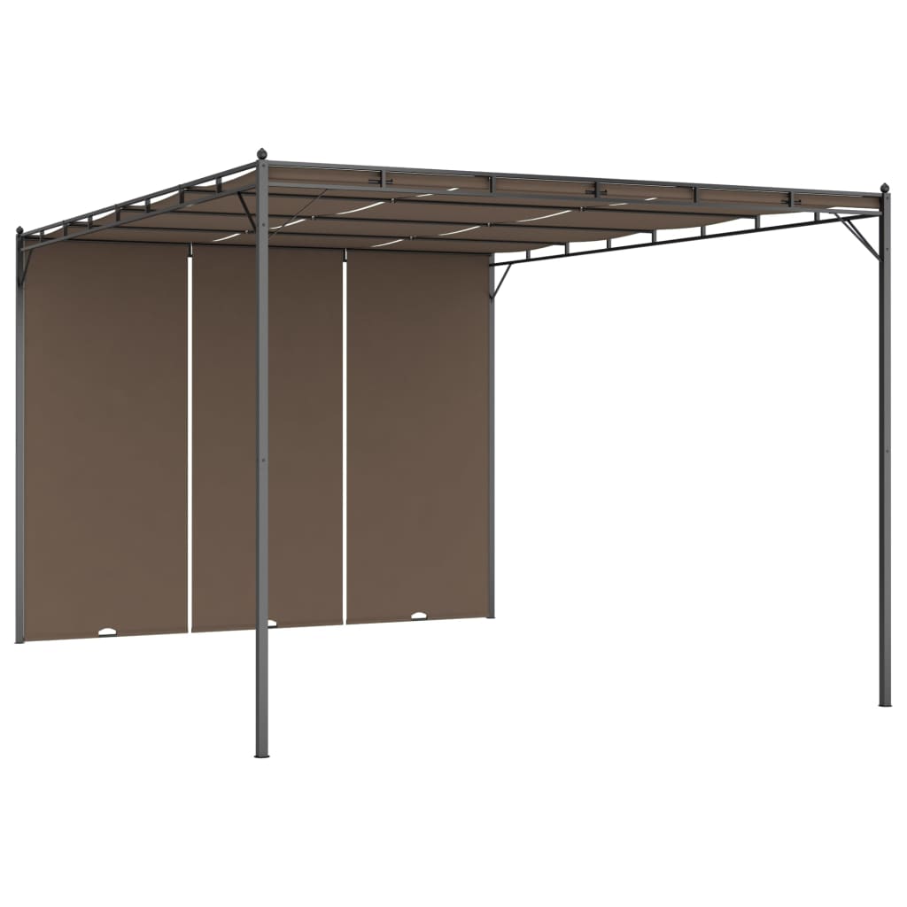 VidaXL Tuinprieel met zijgordijn 4x3x2,25m taupe