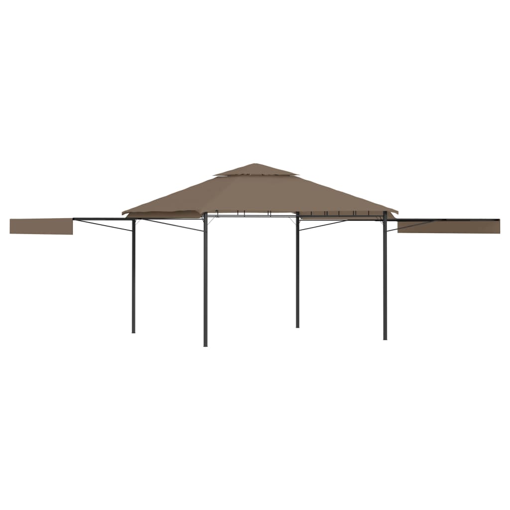 VidaXL Prieel met uitschuifbare daken 180 g m² 3x3x2,75m taupe