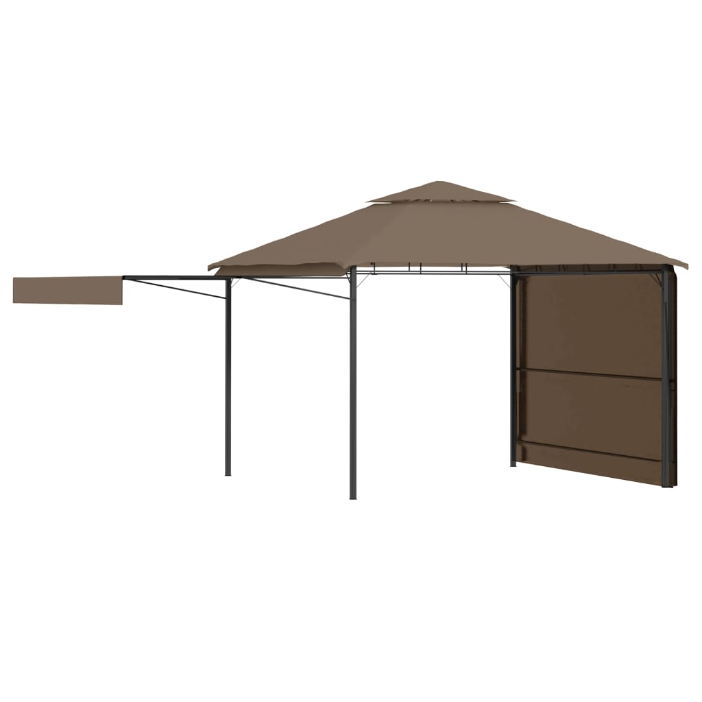 VidaXL Prieel met uitschuifbare daken 180 g m² 3x3x2,75m taupe