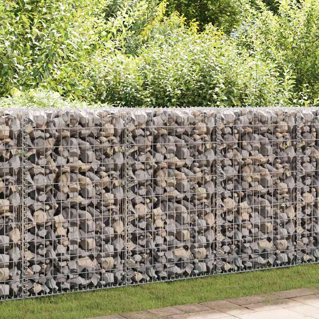 Vidaxl schanskorfmuur met deksels 200x60x100 cm gegalvaniseerd staal