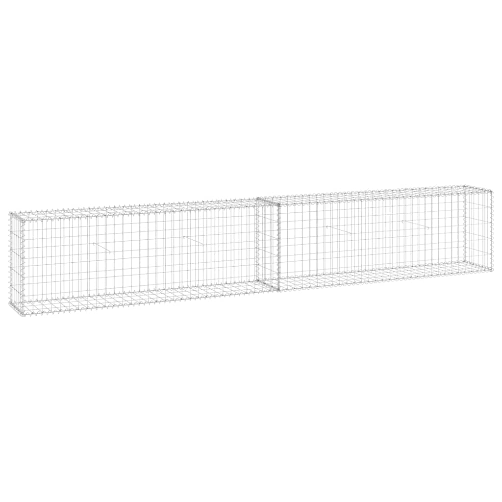 Vidaxl schanskorfmuur met deksels 300x30x50 cm gegalvaniseerd staal