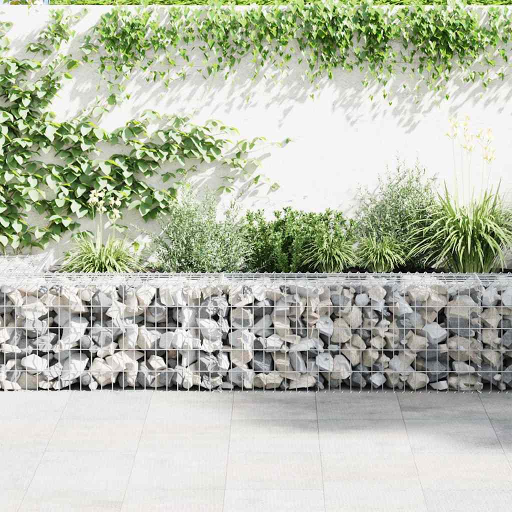 Vidaxl schanskorfmuur met deksels 300x30x50 cm gegalvaniseerd staal