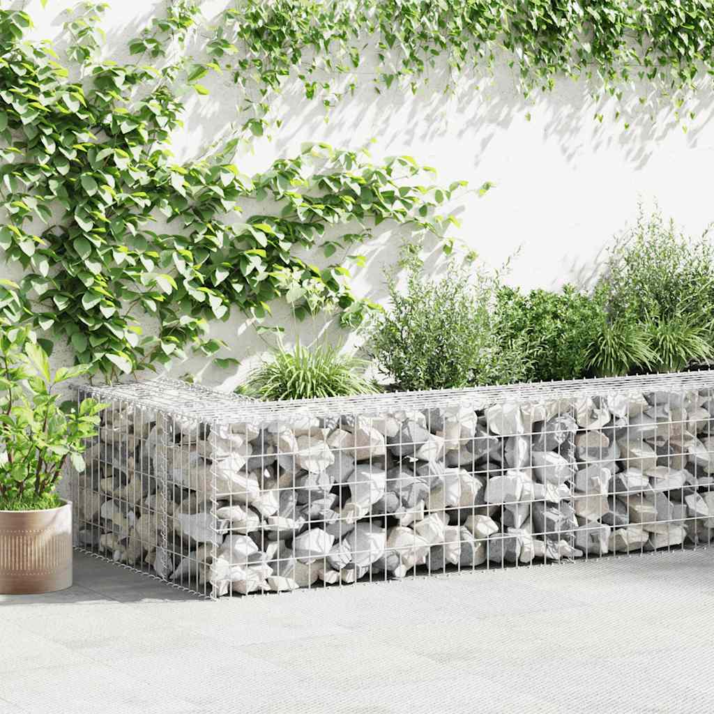 Vidaxl schanskorfmuur met deksels 300x30x50 cm gegalvaniseerd staal
