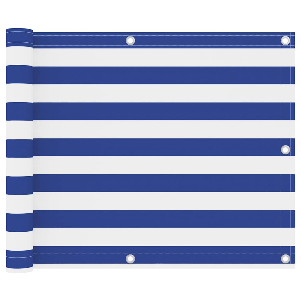 Vidaxl balkonscherm 75x300 cm oxford stof wit en blauw