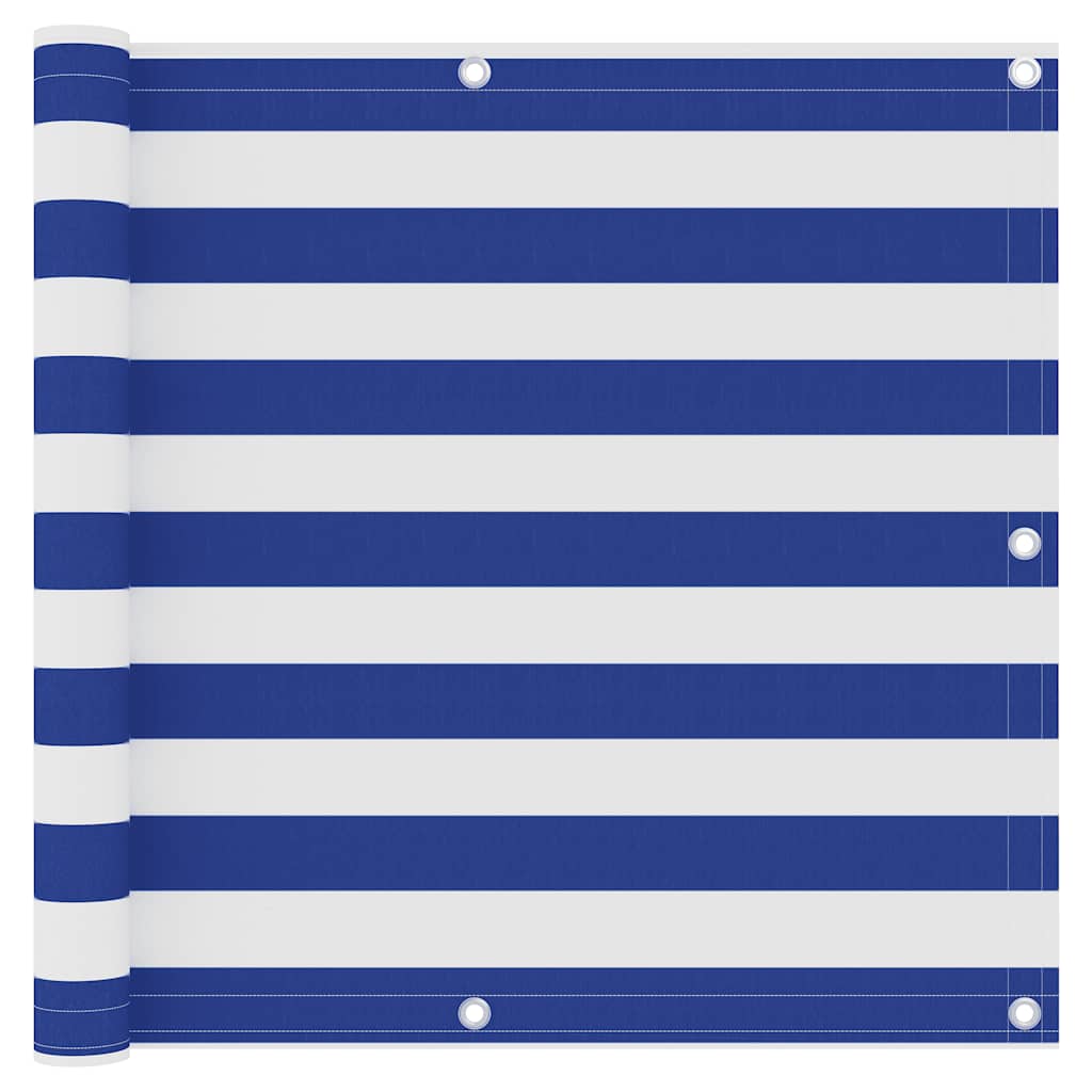 Vidaxl balkonscherm 90x500 cm oxford stof wit en blauw