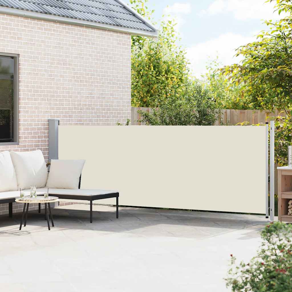 Vidaxl tuinscherm uittrekbaar 140x600 cm crème