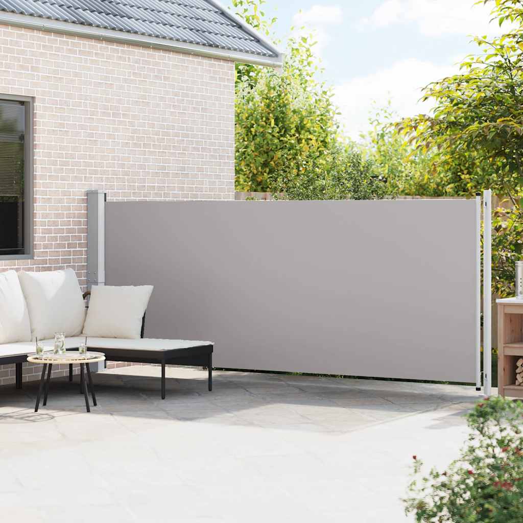 Vidaxl tuinscherm uittrekbaar 600x160 cm grijs