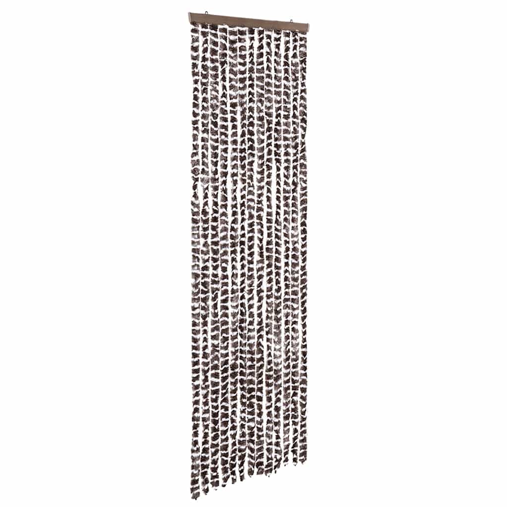 Vidaxl vliegengordijn 56x185 cm chenille bruin en wit