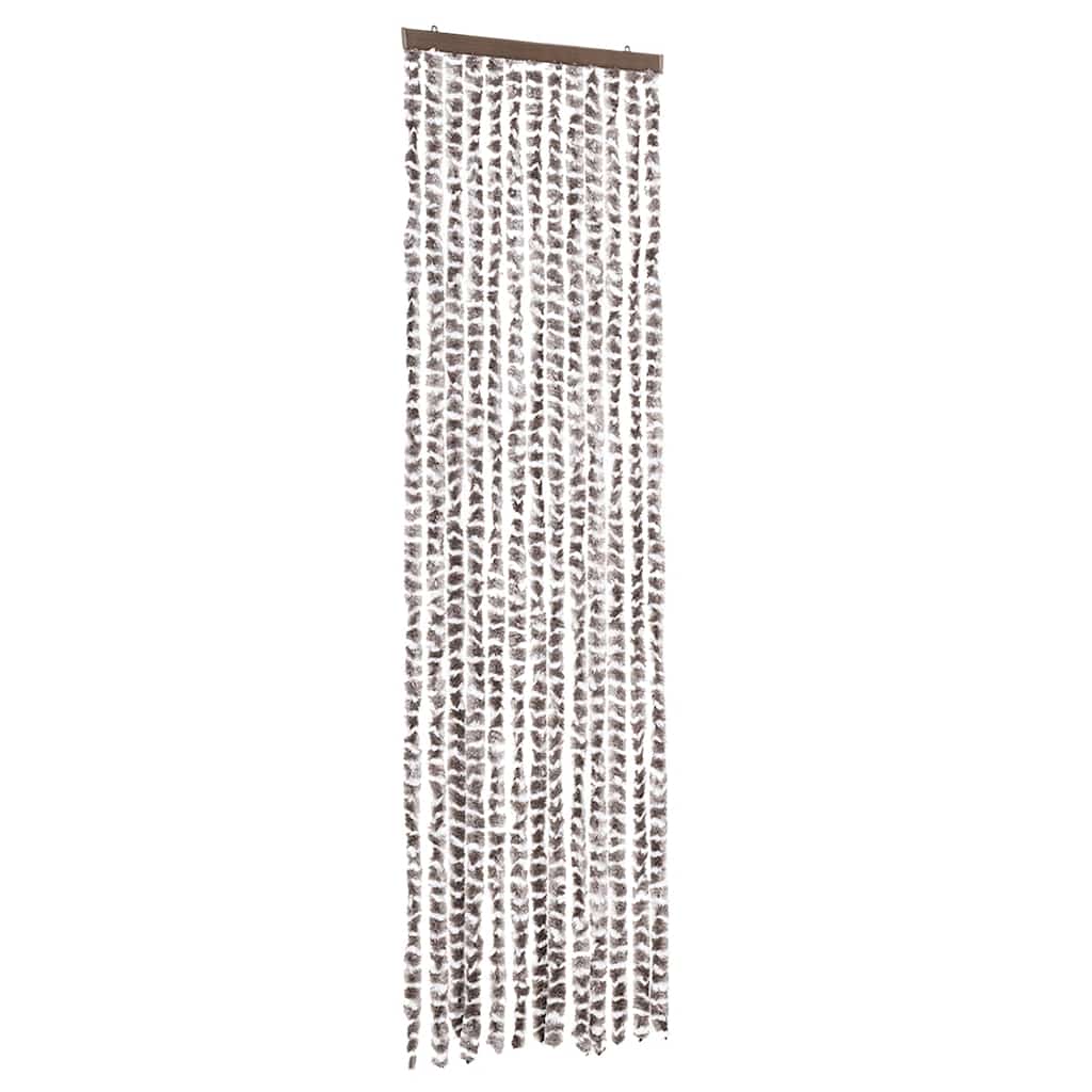Vidaxl vliegengordijn 56x185 cm chenille taupe en wit