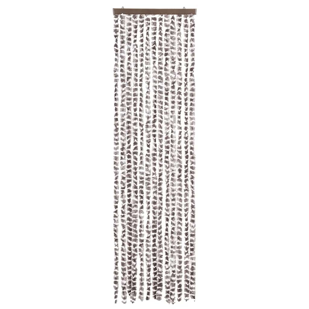 Vidaxl vliegengordijn 56x185 cm chenille taupe en wit