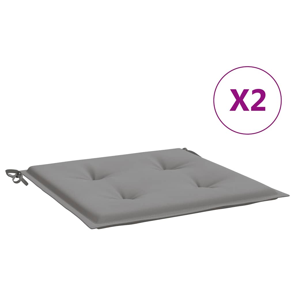 Vidaxl tuinstoelkussens 2 st 40x40x4 cm oxford stof grijs