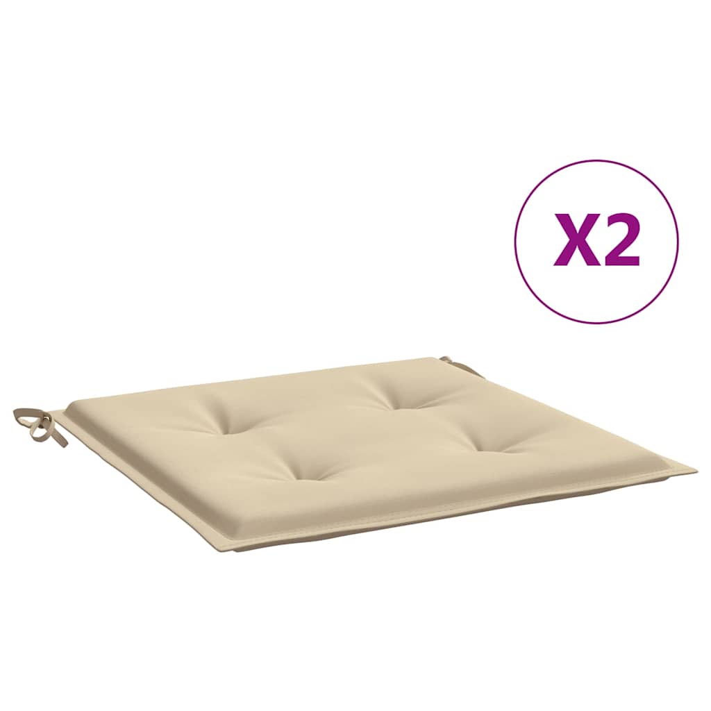 Vidaxl tuinstoelkussens 2 st 40x40x4 cm oxford stof beige