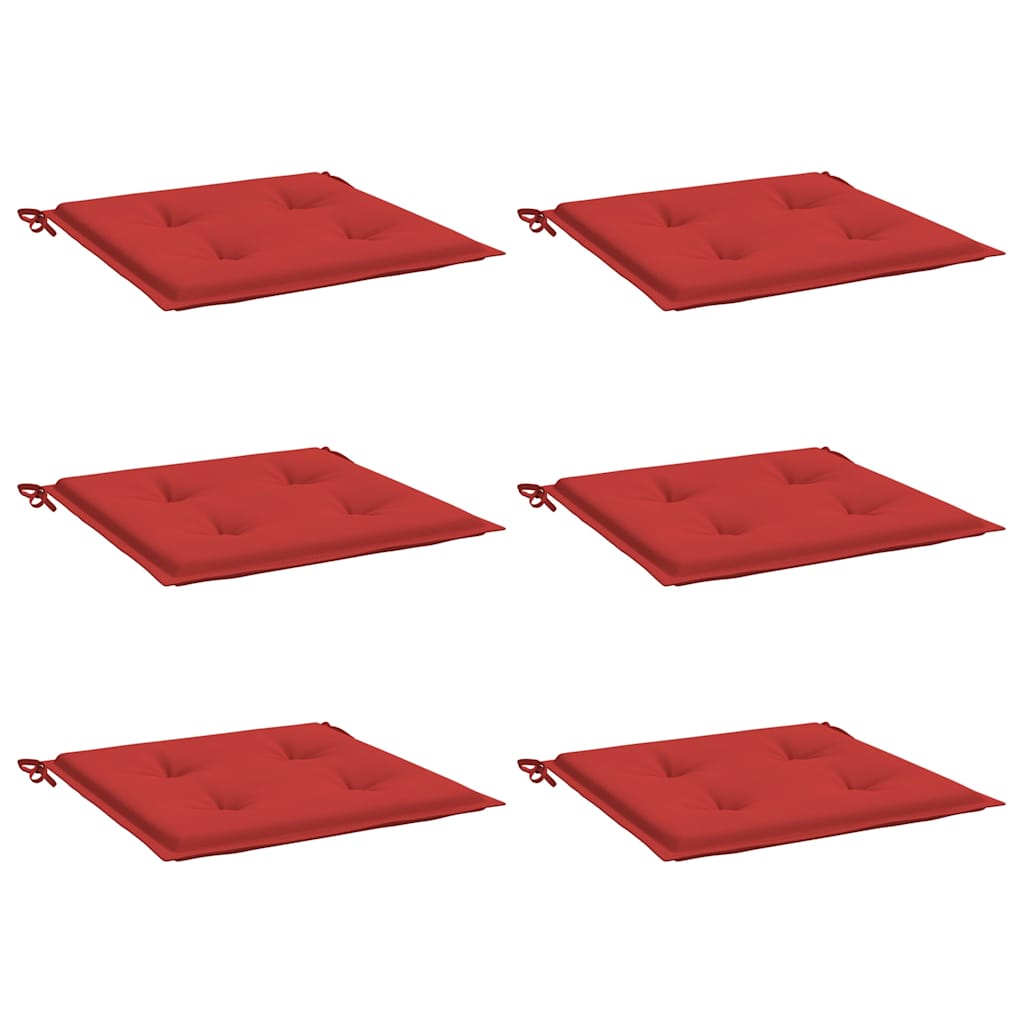 Vidaxl tuinstoelkussens 6 st 40x40x4 cm oxford stof rood