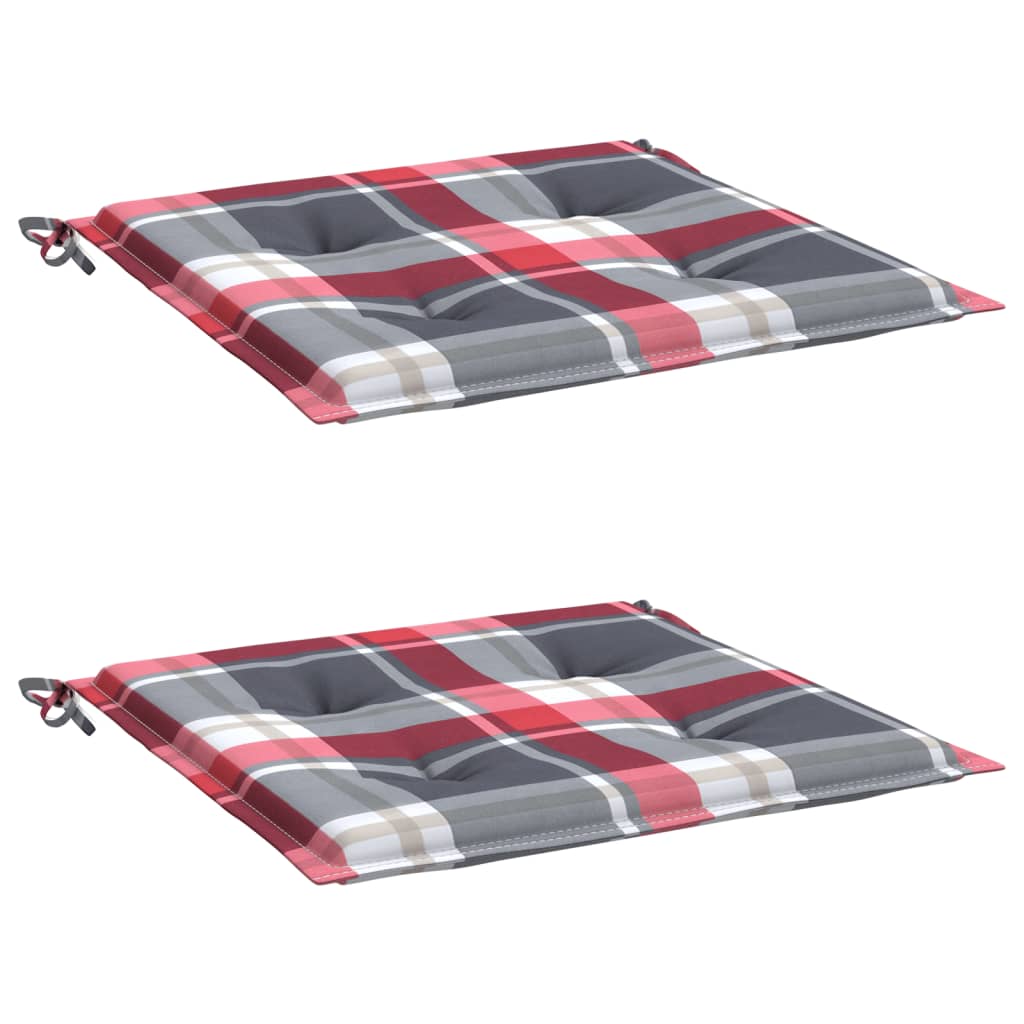 Vidaxl tuinstoelkussens 2 st 40x40x4 cm oxford stof ruitpatroon rood