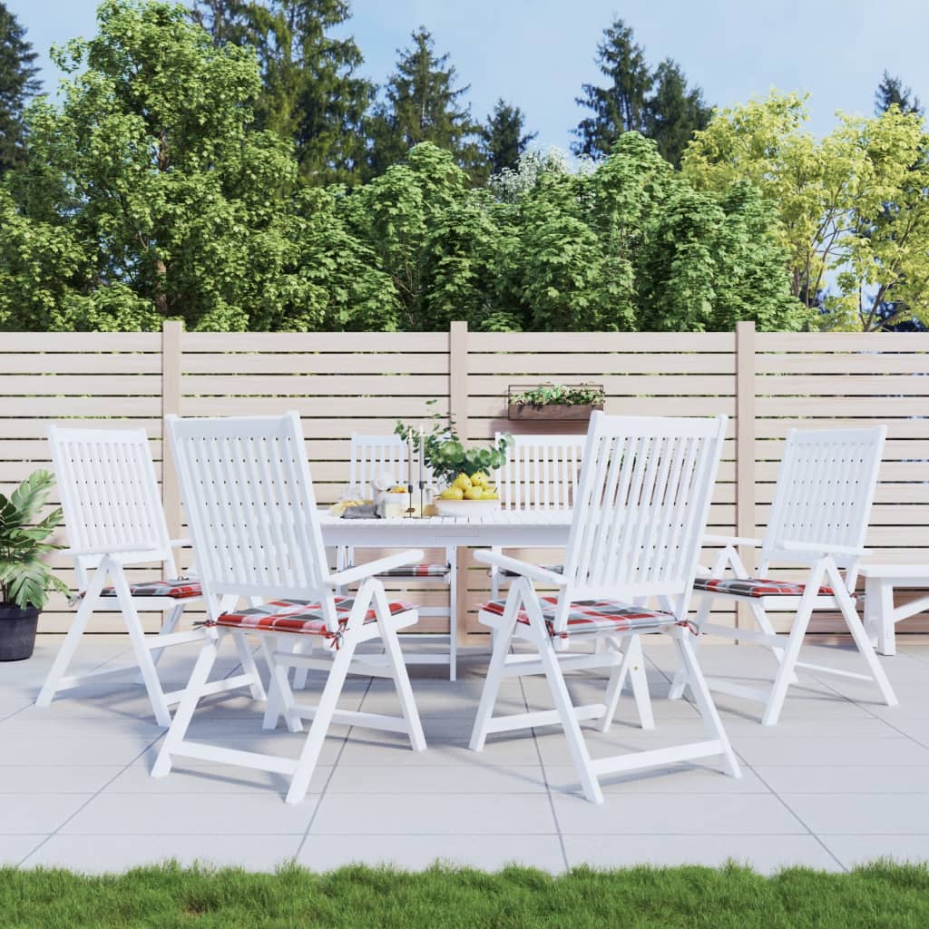 Vidaxl tuinstoelkussens 6 st 40x40x4 cm oxford stof ruitpatroon rood