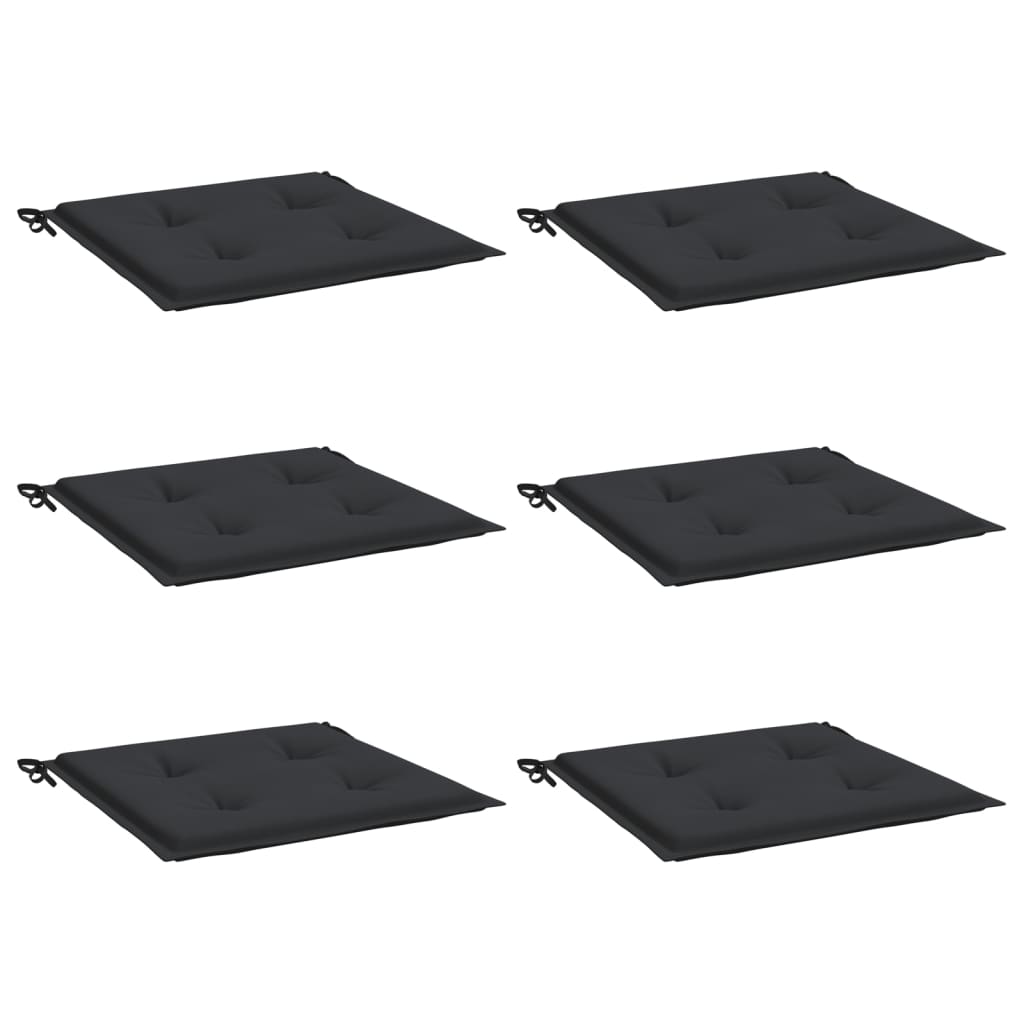 Vidaxl tuinstoelkussens 6 st 50x50x4 cm oxford stof zwart