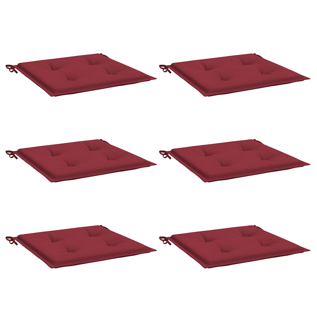 Vidaxl tuinstoelkussens 6 st 50x50x4 cm oxford stof wijnrood