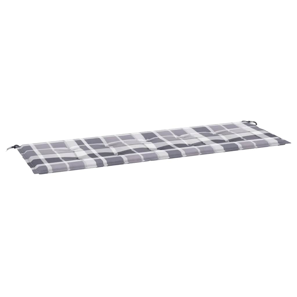 Vidaxl tuinbankkussen 150x50x4 cm oxford stof ruitpatroon grijs