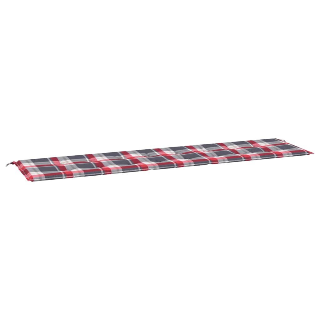 Vidaxl tuinbankkussen 200x50x4 cm oxford stof ruitpatroon rood