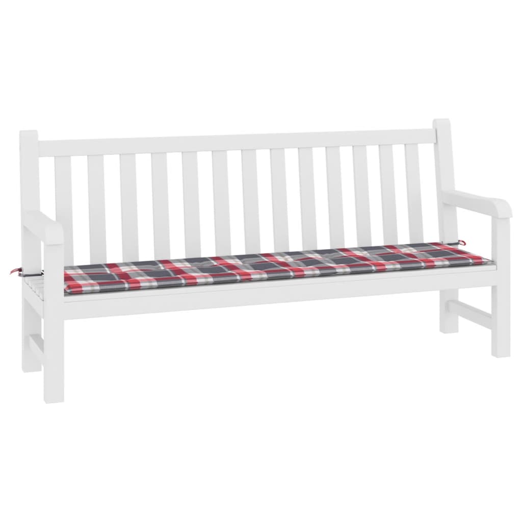 Vidaxl tuinbankkussen 200x50x4 cm oxford stof ruitpatroon rood