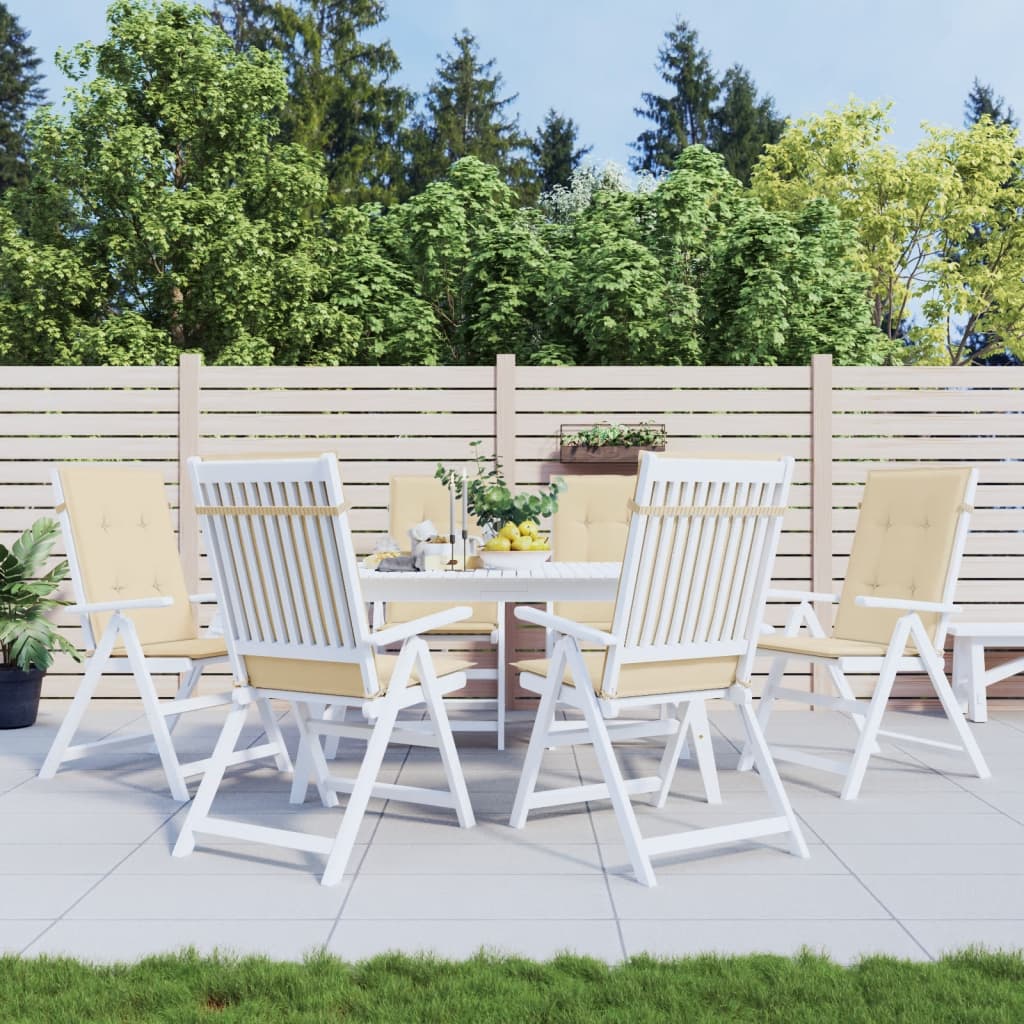 Vidaxl tuinstoelkussens hoge 6 st hoge vloerkleed 120x50x3 cm stof beige