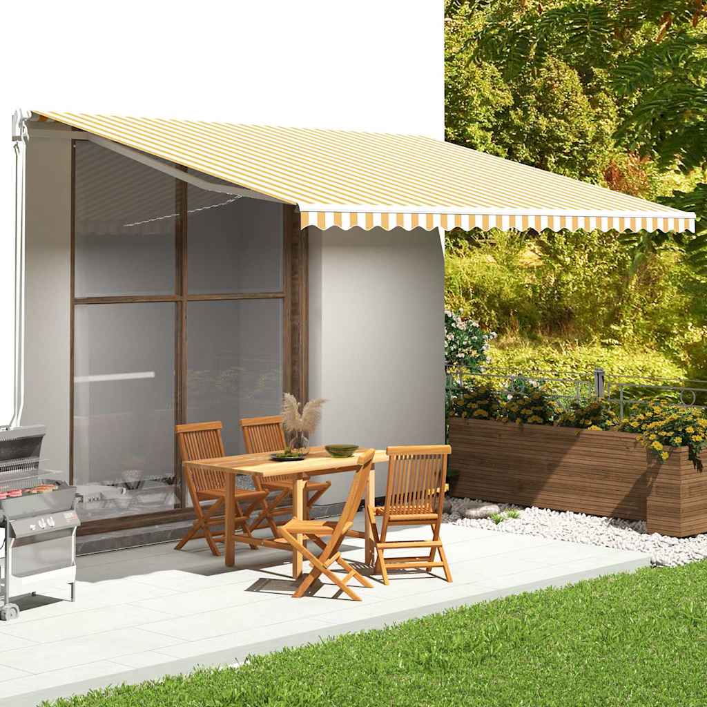 Vidaxl vervangingsdoek voor luifel 500x350 cm polyester geel en wit