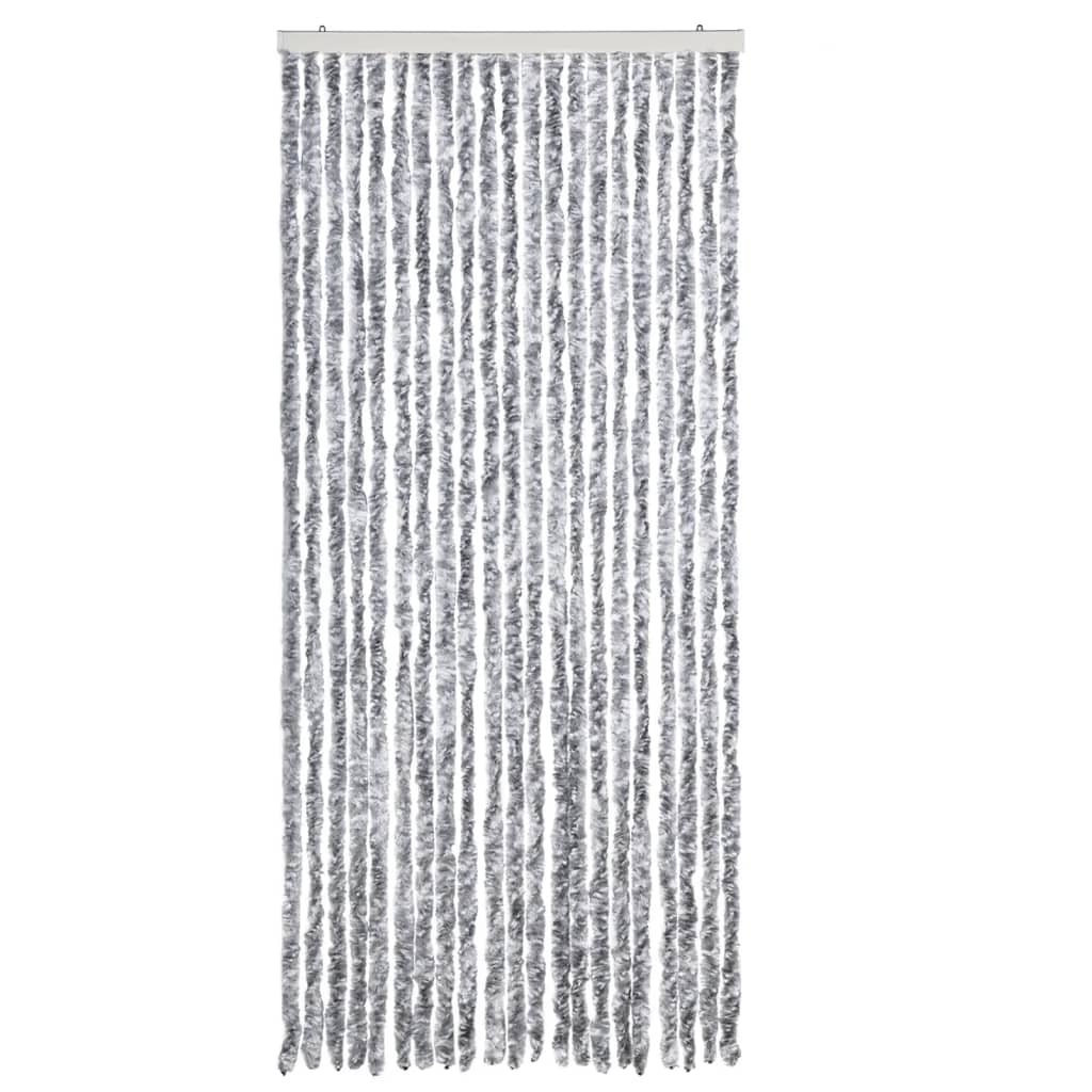 Vidaxl vliegengordijn 90x200 cm chenille wit en grijs