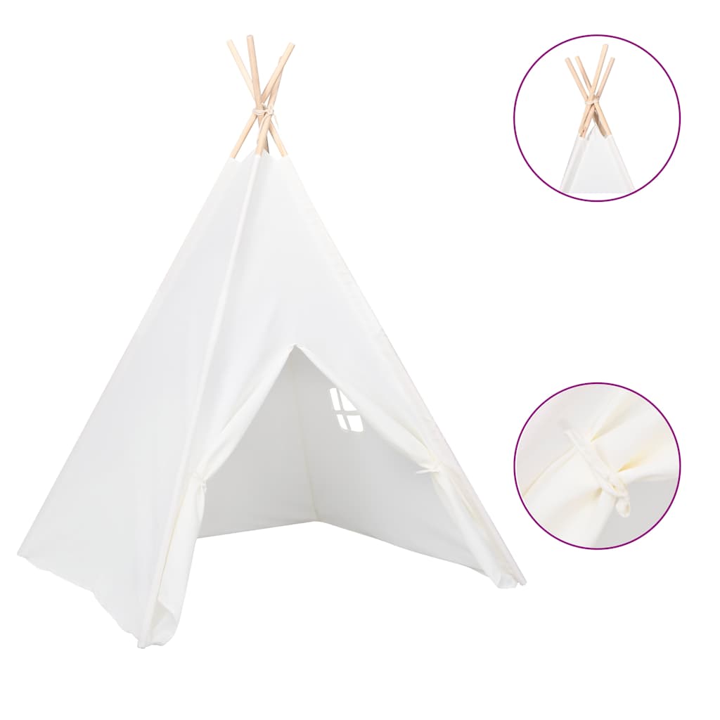 Vidaxl kinderbedje met tas 120x120x150 cm peachskin wit