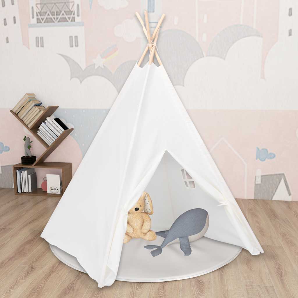 Vidaxl kinderbedje met tas 120x120x150 cm peachskin wit