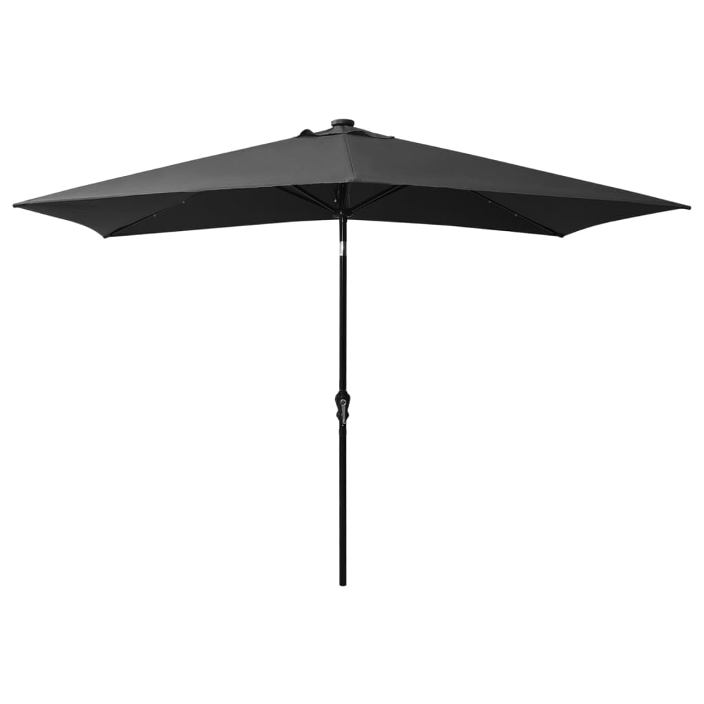 Vidaxl parasol met led's en stalen paal 2x3m antracietkleurig