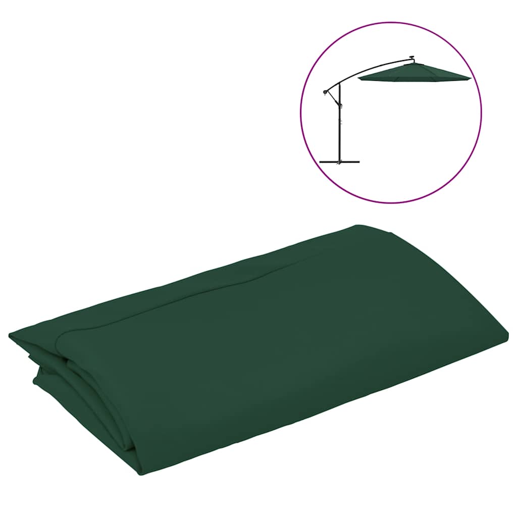 VidaXL vervangingsdoek voor zweefparasol 350 cm groen