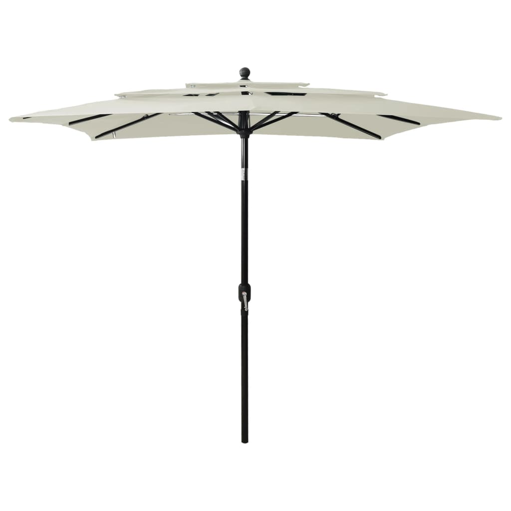 Vidaxl parasol 3-laags met aluminium paal 2,5x2,5m zandkleurig