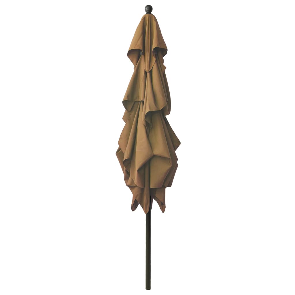 Vidaxl parasol 3-laags met aluminium paal 2,5x2,5m taupe