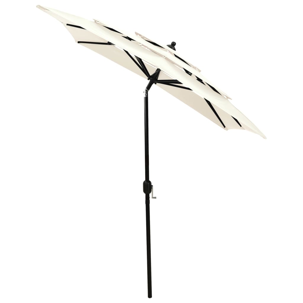 Vidaxl parasol 3-laags met aluminium paal 2x2m zandkleurig