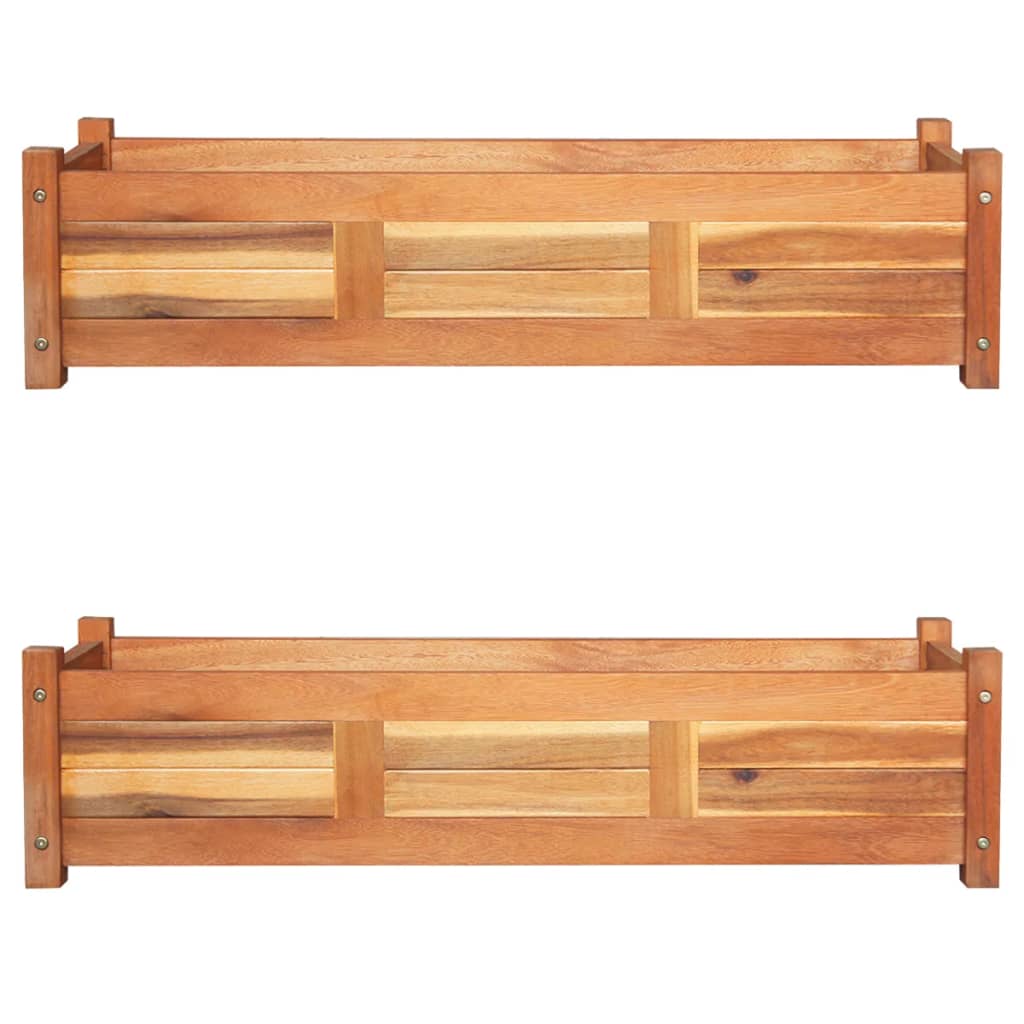 VidaXL Plantenbakken 2 st 100x30x25 cm acaciahout