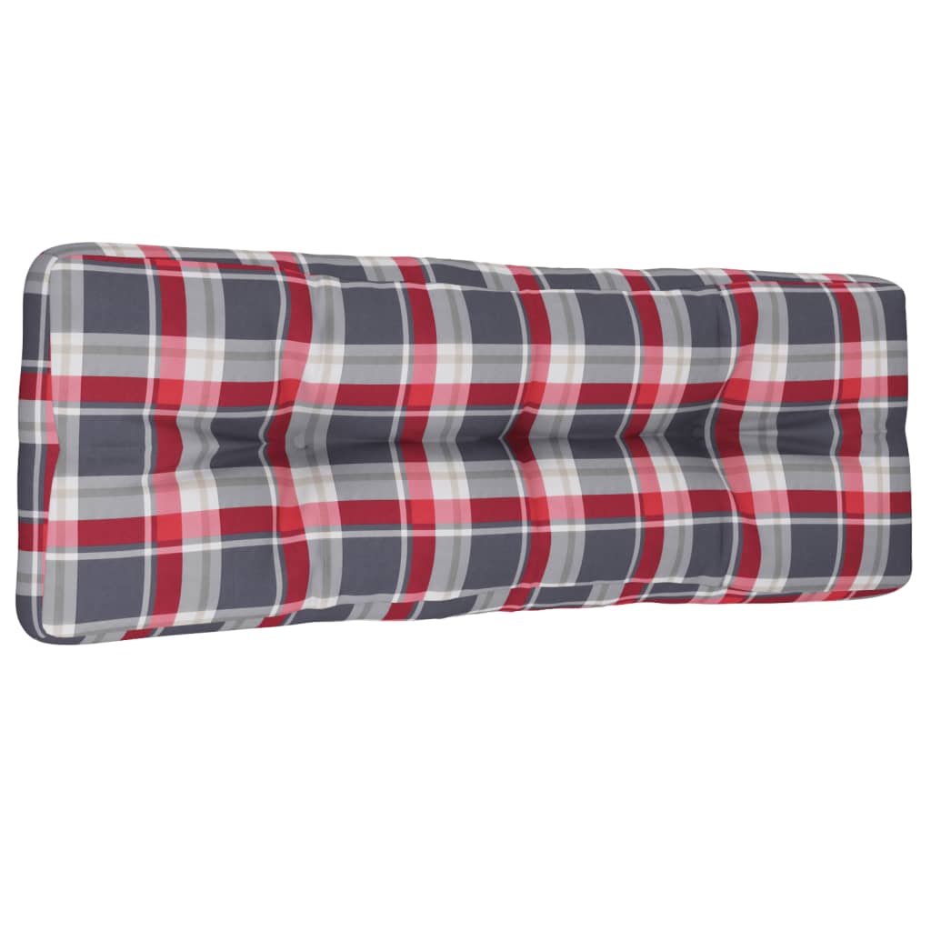 VidaXL Palletkussen 120x40x12 cm stof ruitpatroon rood