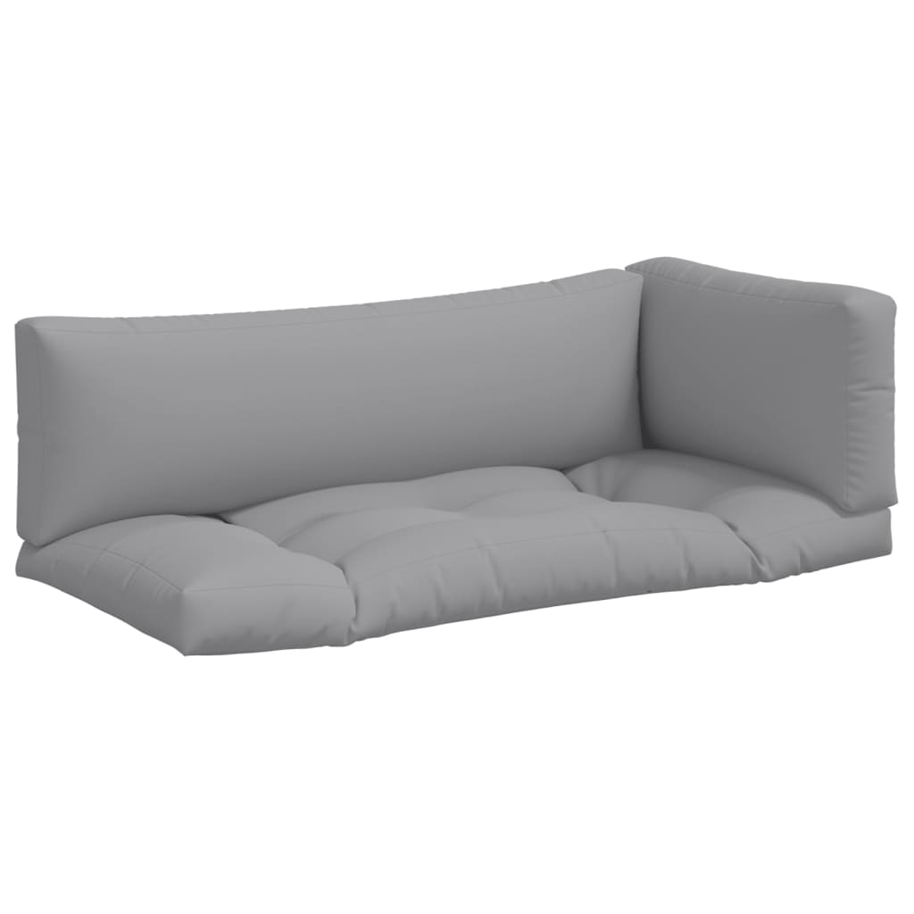 VidaXL Palletkussens 3 st stof grijs