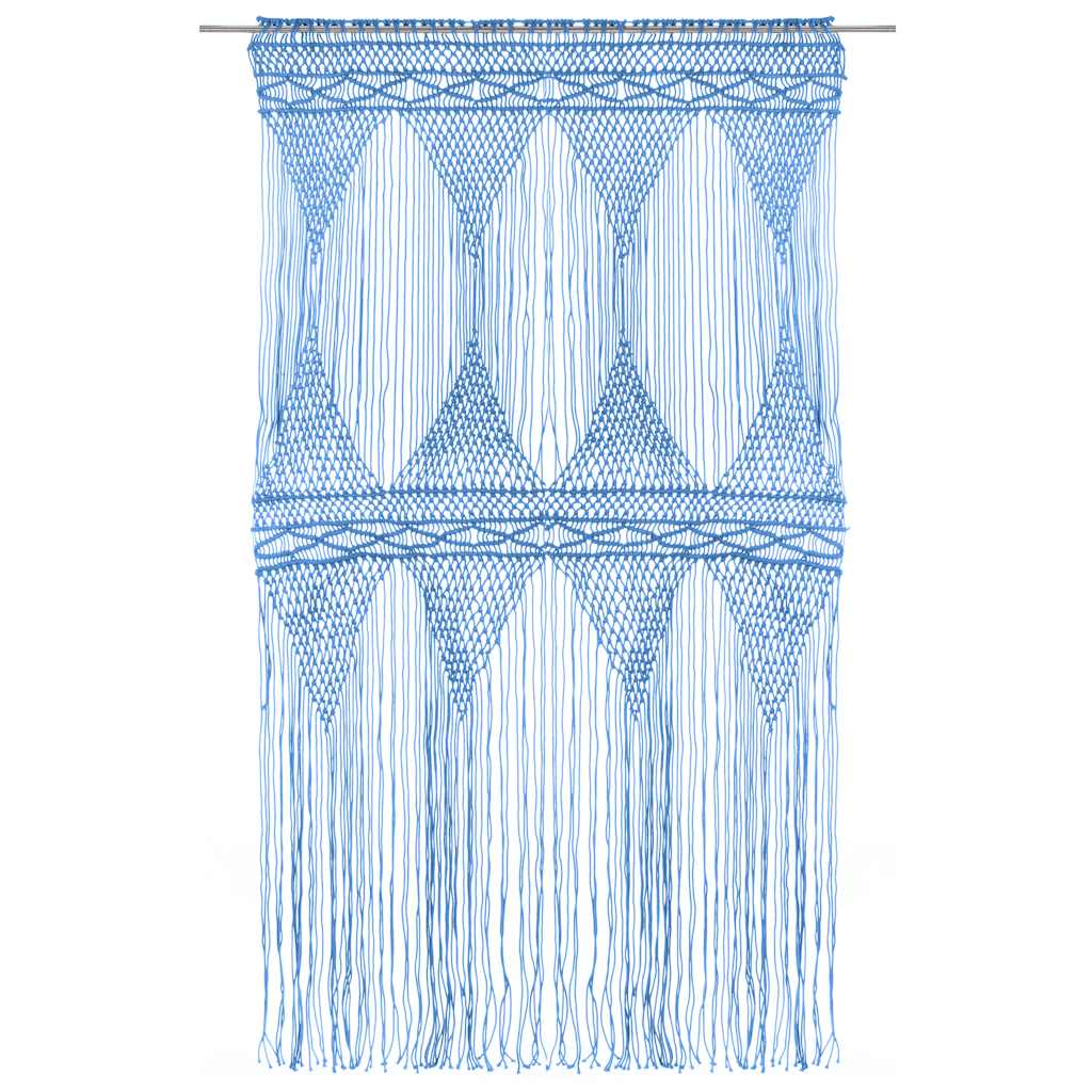 Vidaxl gordijn macramé 140x240 cm katoen blauw
