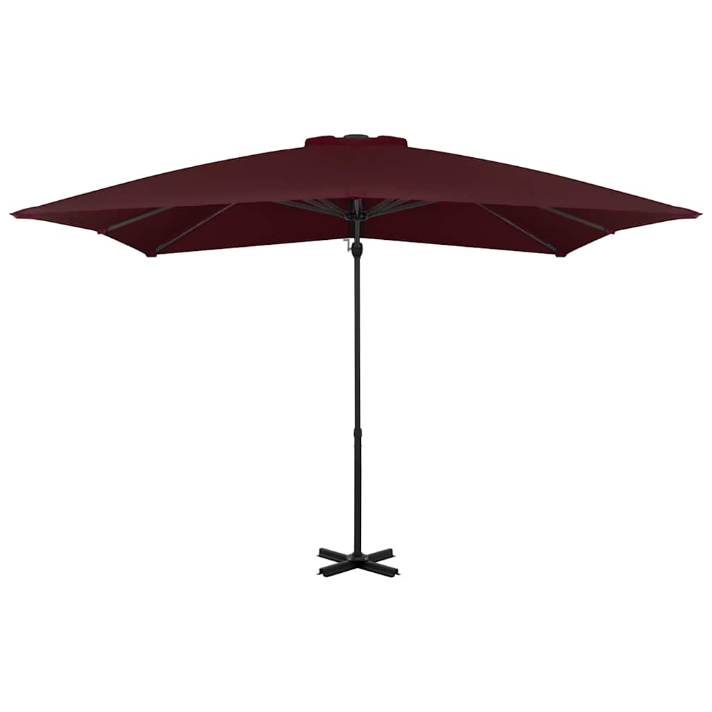 Vidaxl zweefparasol met aluminium paal 250x250 cm bordeauxrood