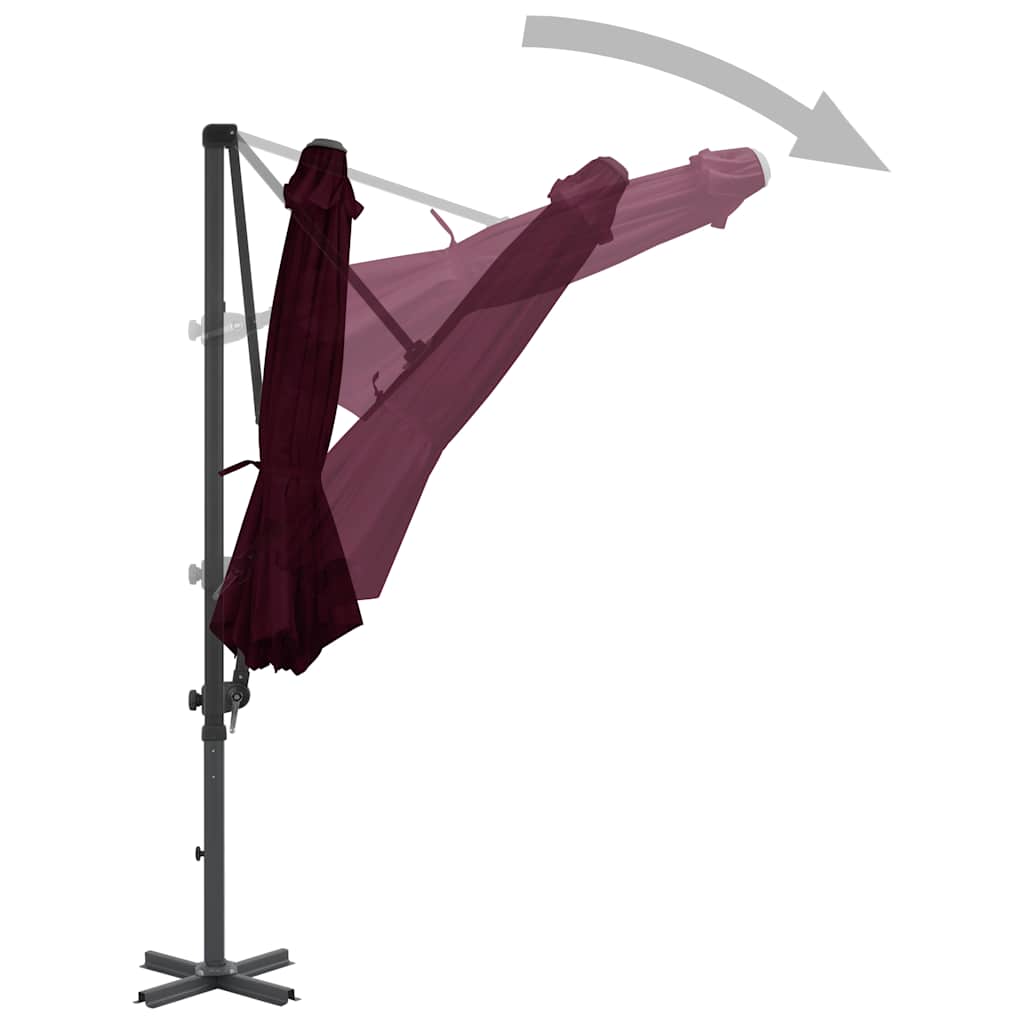 Vidaxl zweefparasol met aluminium paal 300 cm rood