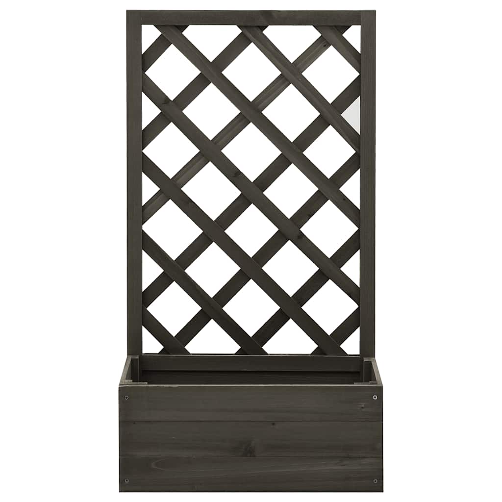 Vidaxl lattenwerkplantenbak 50x25x90 cm massief vurenhout grijs
